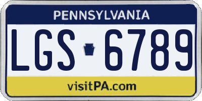 PA license plate LGS6789