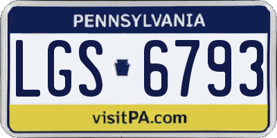 PA license plate LGS6793