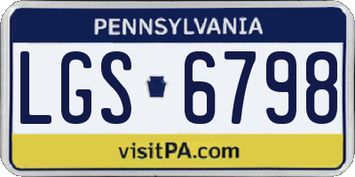 PA license plate LGS6798