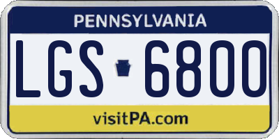 PA license plate LGS6800