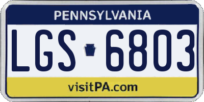 PA license plate LGS6803