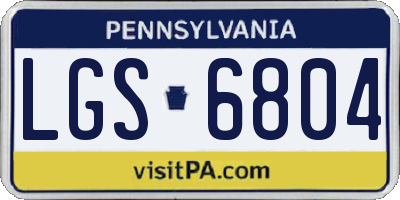 PA license plate LGS6804