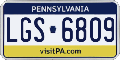 PA license plate LGS6809