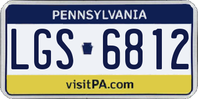 PA license plate LGS6812