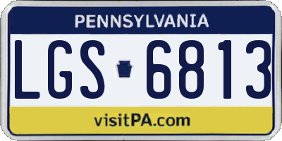 PA license plate LGS6813