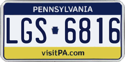 PA license plate LGS6816