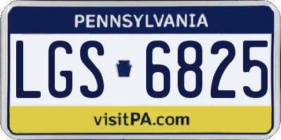 PA license plate LGS6825