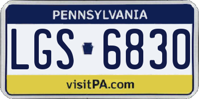 PA license plate LGS6830