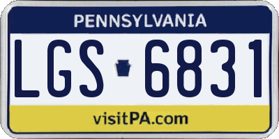 PA license plate LGS6831