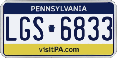 PA license plate LGS6833