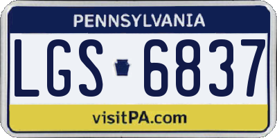 PA license plate LGS6837