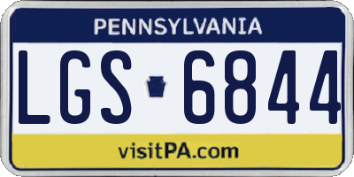 PA license plate LGS6844