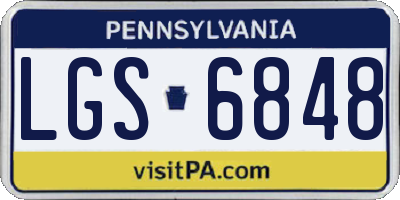 PA license plate LGS6848