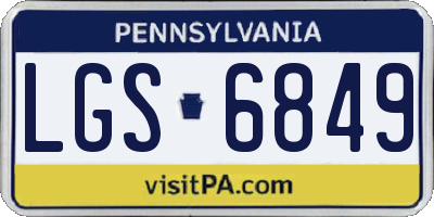 PA license plate LGS6849