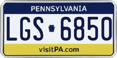 PA license plate LGS6850