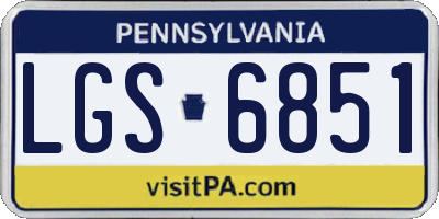 PA license plate LGS6851