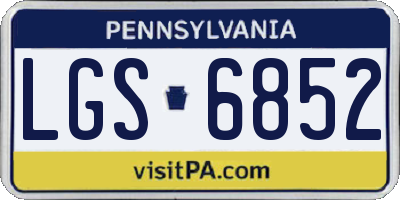 PA license plate LGS6852