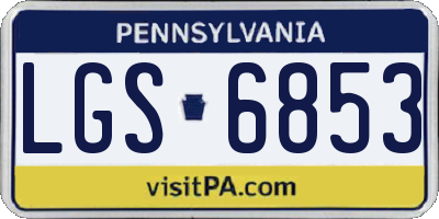 PA license plate LGS6853
