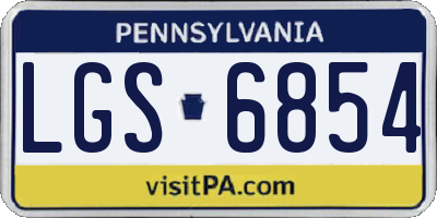 PA license plate LGS6854