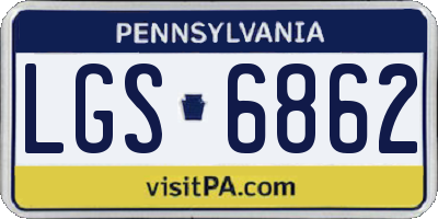 PA license plate LGS6862