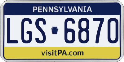 PA license plate LGS6870