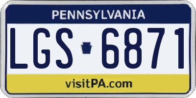 PA license plate LGS6871