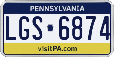 PA license plate LGS6874