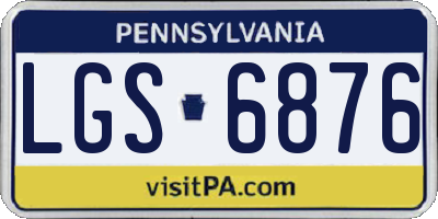 PA license plate LGS6876