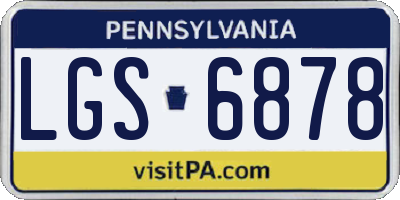 PA license plate LGS6878