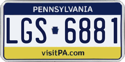 PA license plate LGS6881