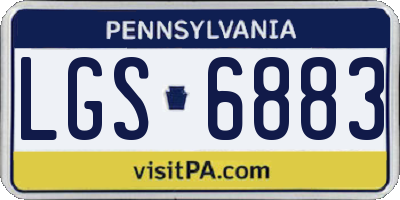 PA license plate LGS6883