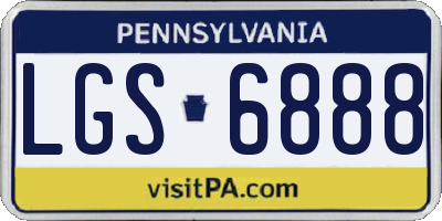 PA license plate LGS6888