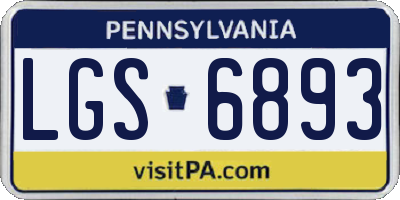 PA license plate LGS6893
