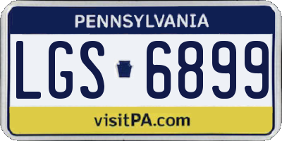 PA license plate LGS6899