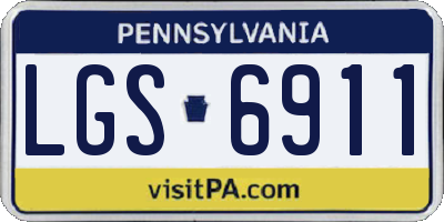PA license plate LGS6911