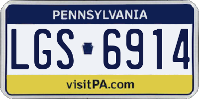 PA license plate LGS6914
