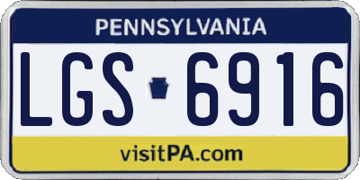 PA license plate LGS6916