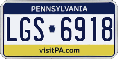 PA license plate LGS6918