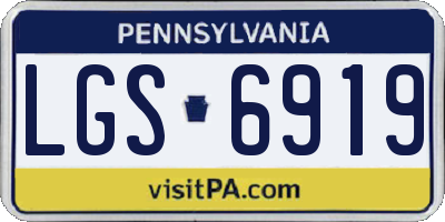 PA license plate LGS6919