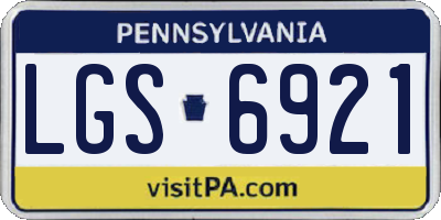PA license plate LGS6921