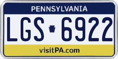 PA license plate LGS6922