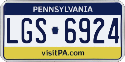 PA license plate LGS6924