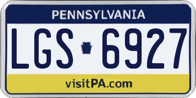 PA license plate LGS6927