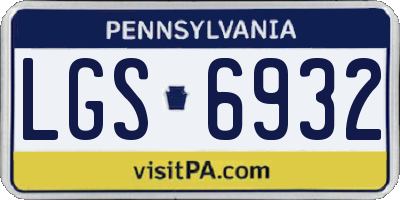 PA license plate LGS6932