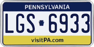 PA license plate LGS6933