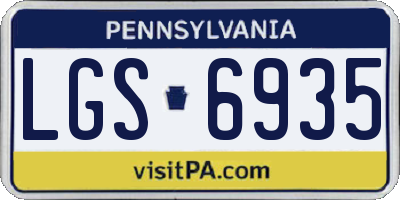 PA license plate LGS6935