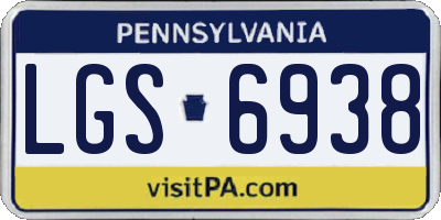 PA license plate LGS6938