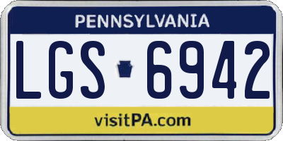 PA license plate LGS6942