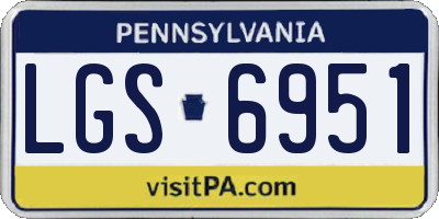 PA license plate LGS6951