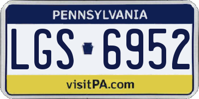 PA license plate LGS6952